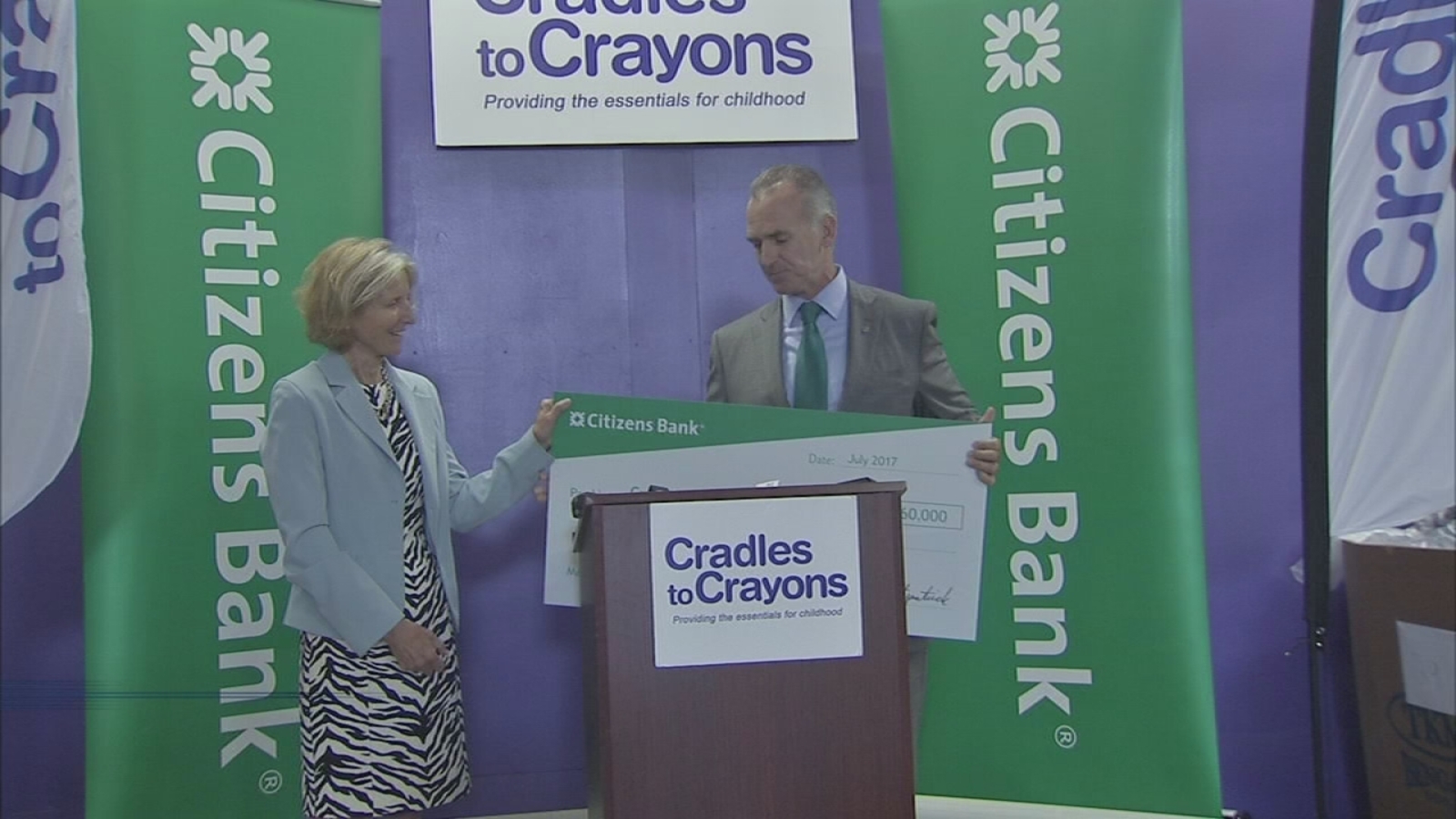 Cradles to Crayons donation 6abc Philadelphia