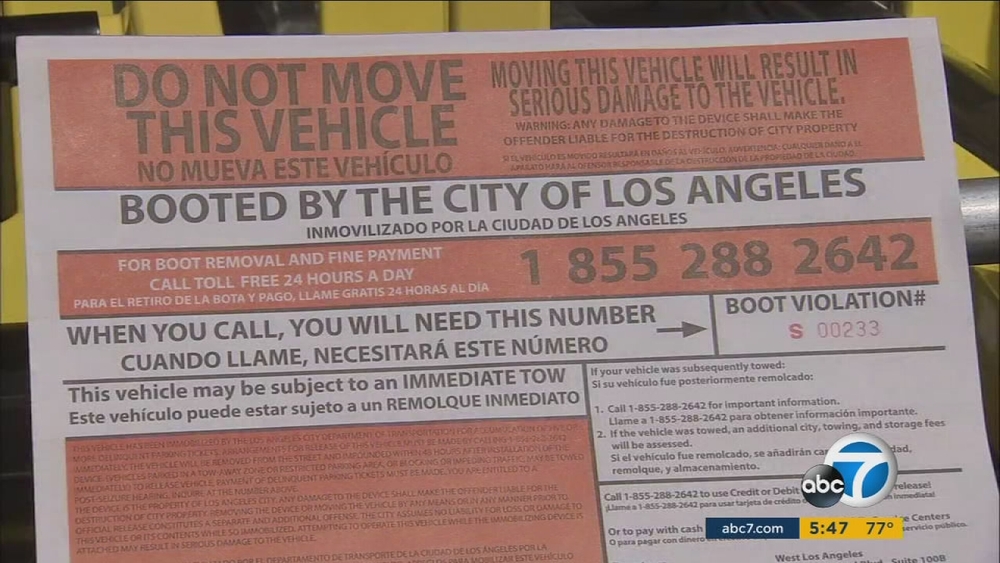 Los Angeles DOT giving scofflaws the boot