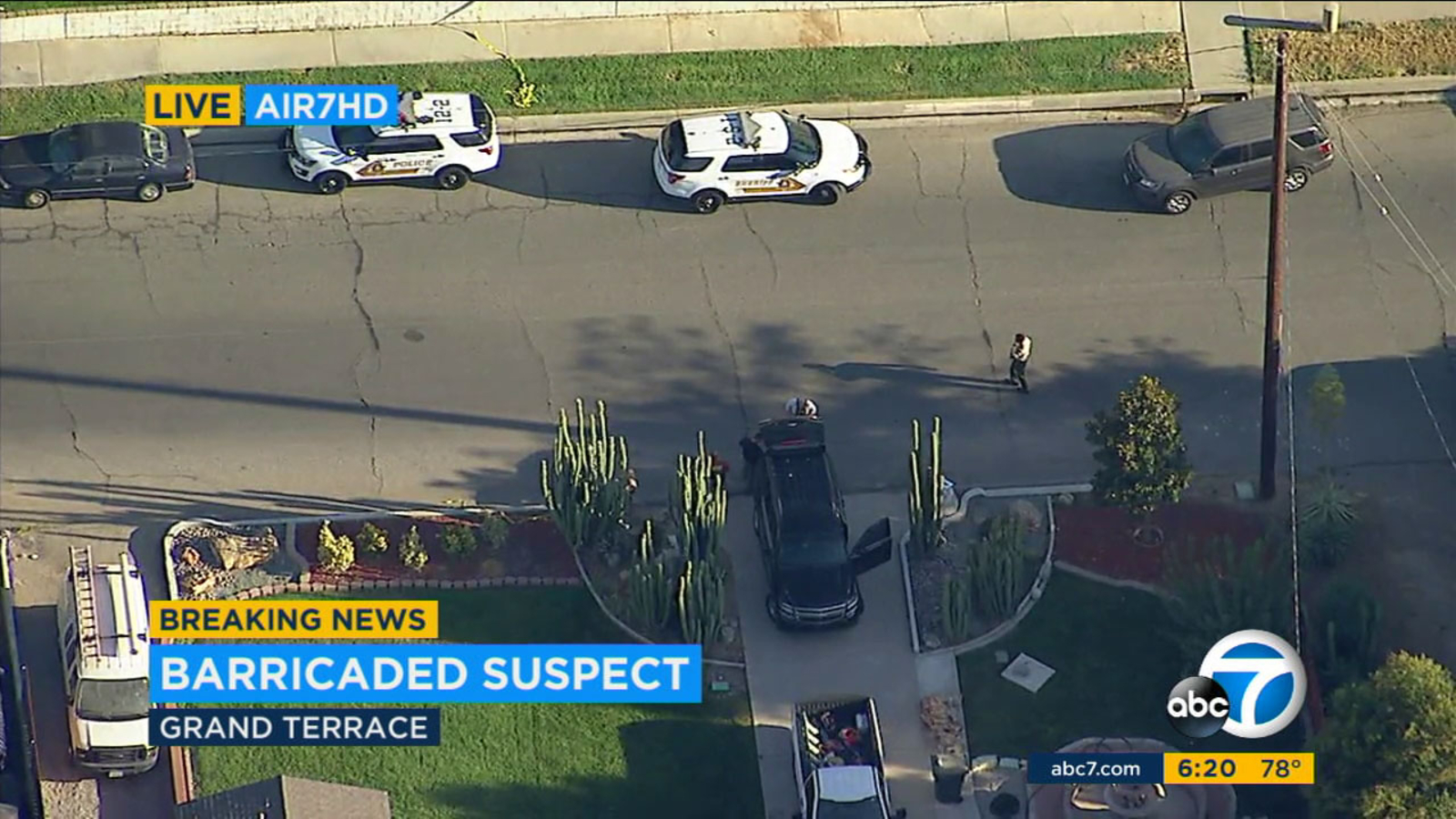 Suspect shot in shootout with SWAT team after standoff at Grand Terrace