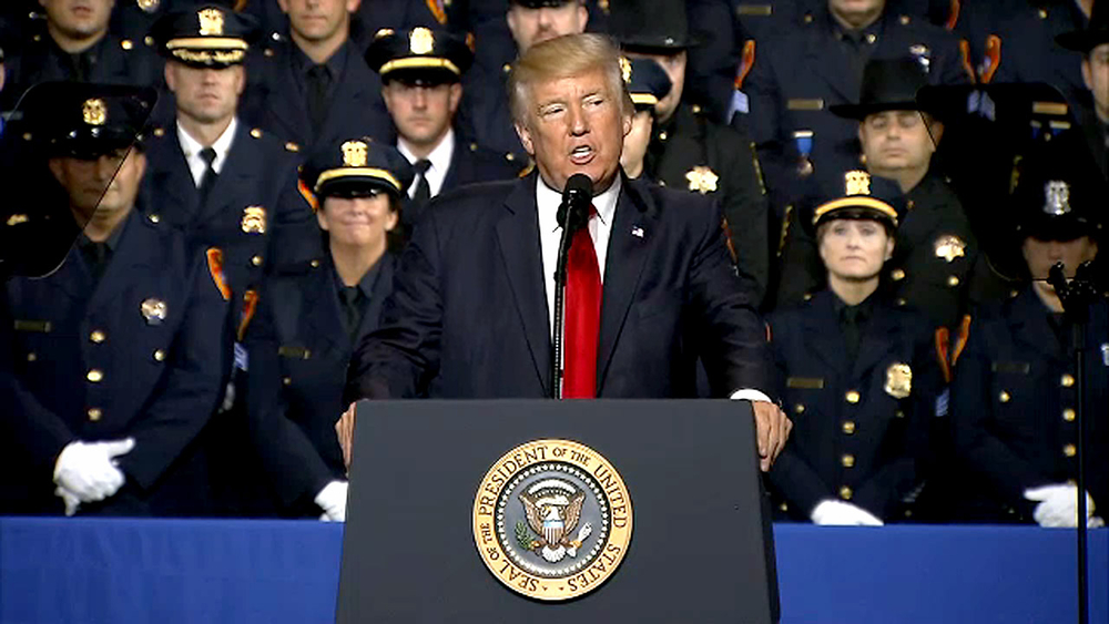 President Trump vows to 'destroy' MS-13, advocates rougher treatment by police