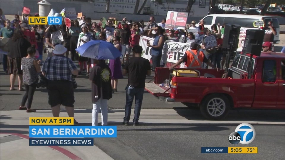 Groups protest San Bernardino sheriff over stances on immigration
