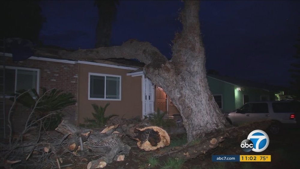 Damage left behind in IE after raging SoCal storm