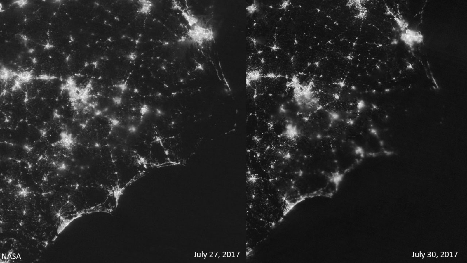 Power outage in Outer Banks can be seen from space ABC11 RaleighDurham