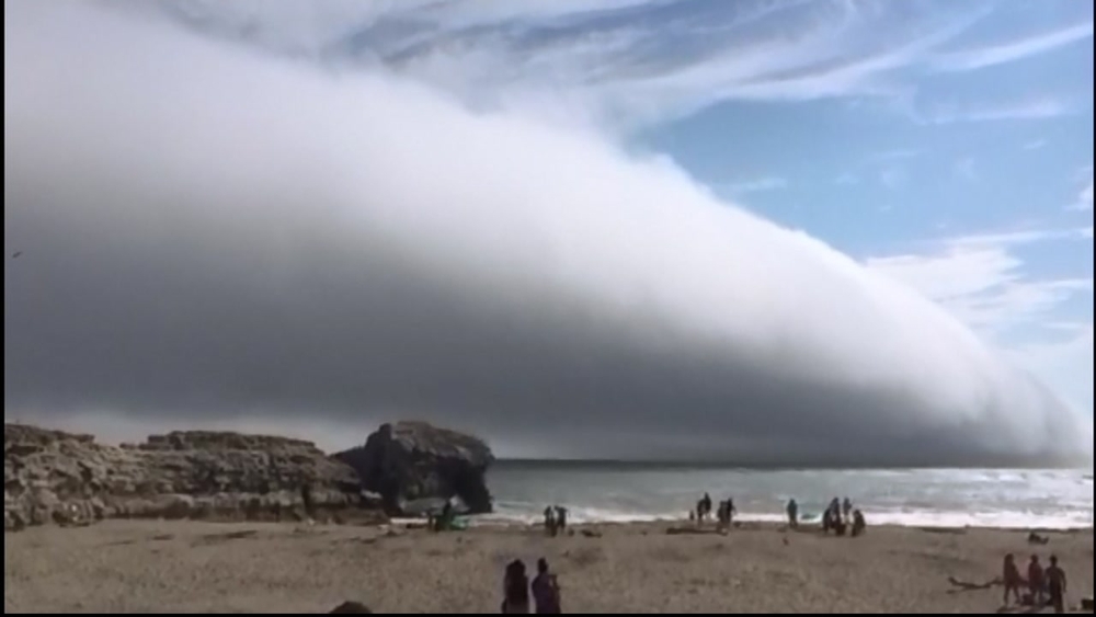 VIDEO: Incredible 'fognado' rolls past beach in Santa Cruz
