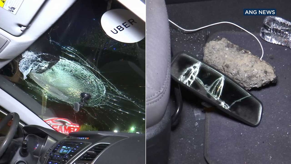 Concrete chunks hurled off Silver Lake overpass; 2  cars struck