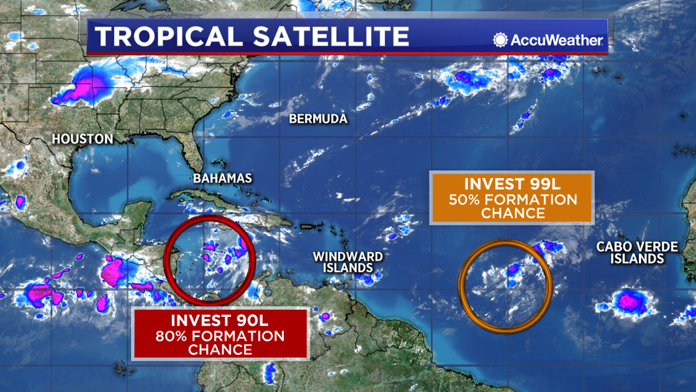 Monitoring two tropical waves for development this week.