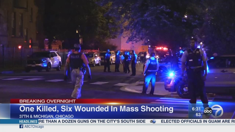7 shot, 1 fatally, in mass shooting