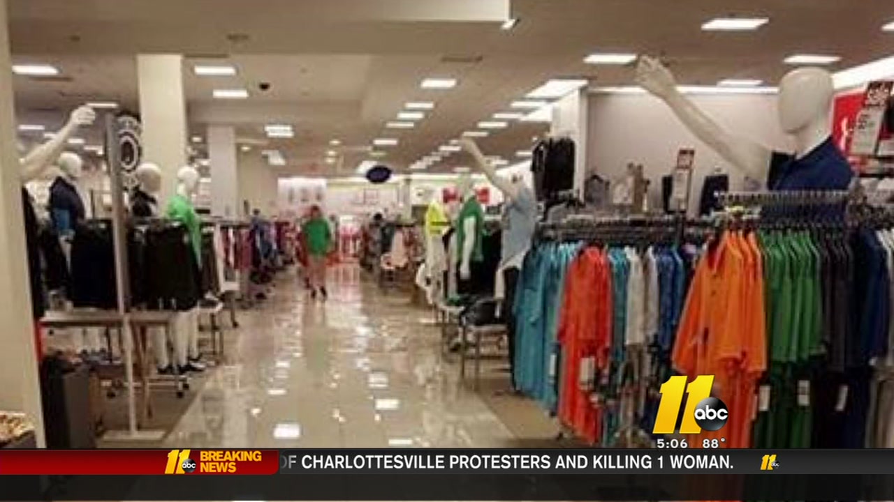 Mannequins rearranged at Belk in Cary