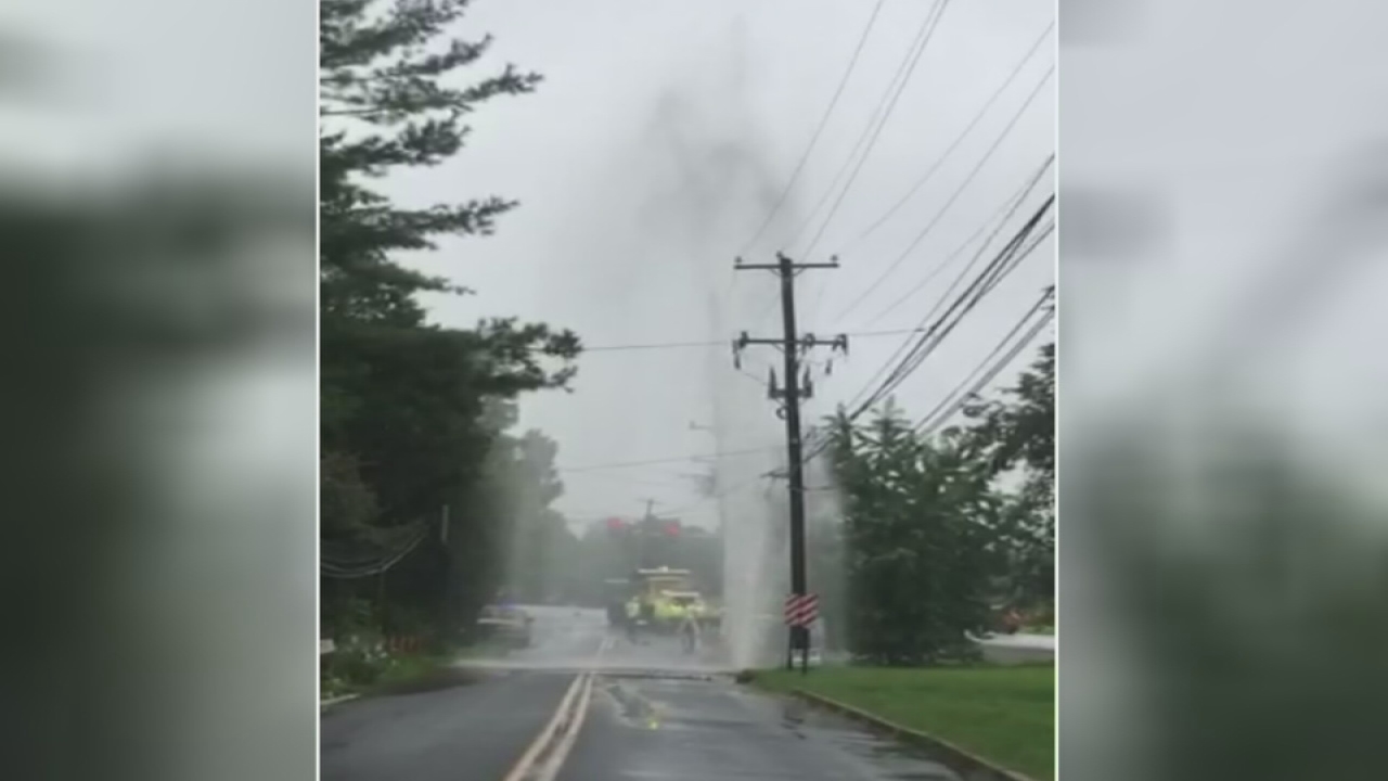 Water surges from broken main