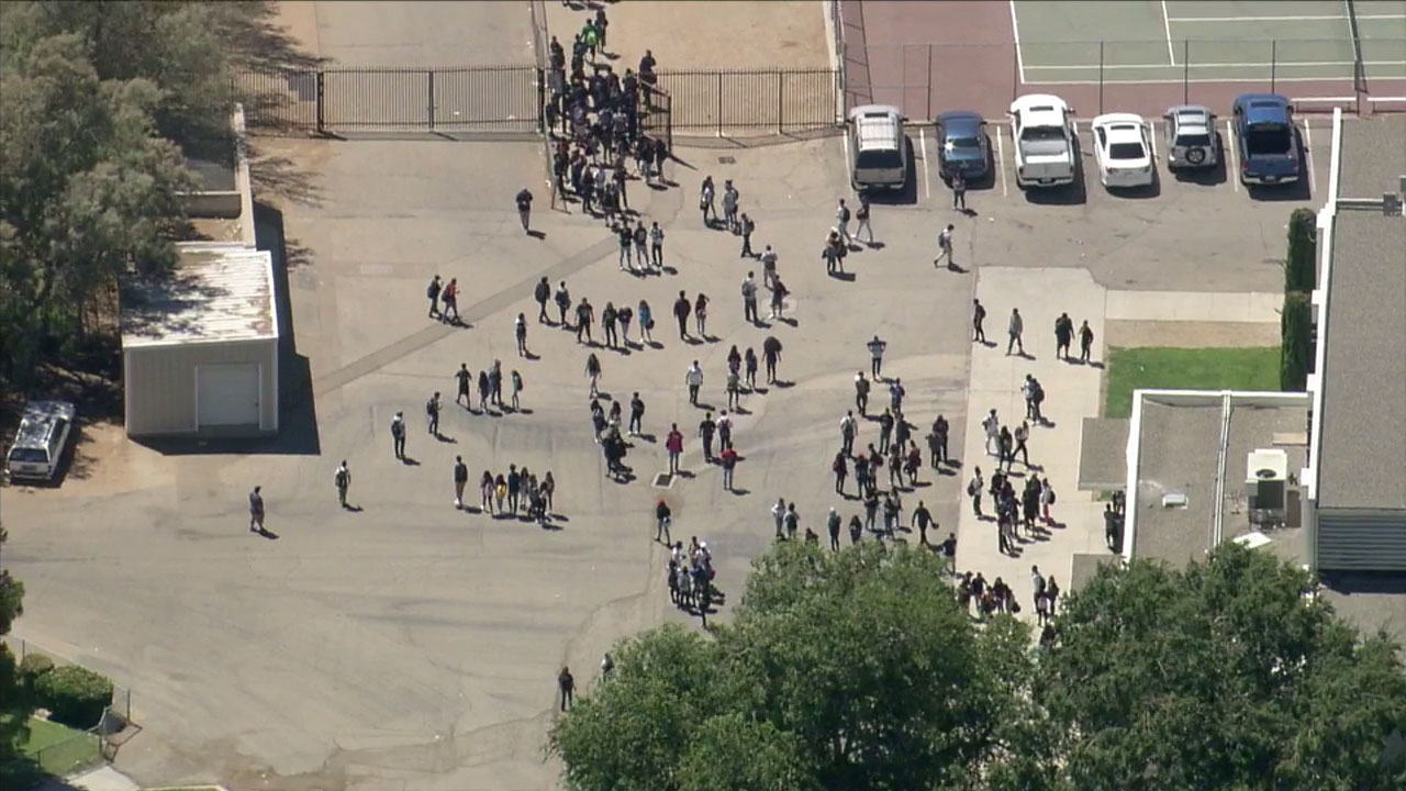 Bees swarm Palmdale High School