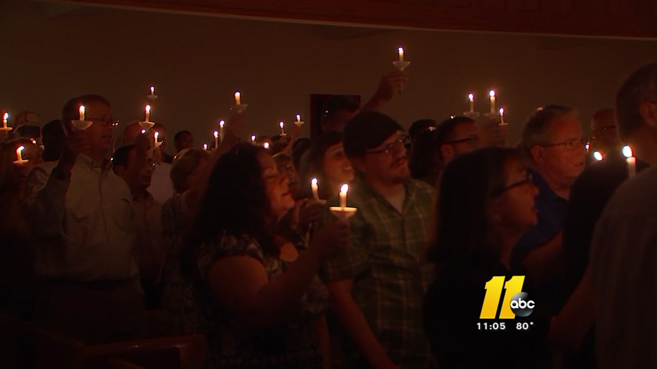 Vigil against hate held at Raleigh church