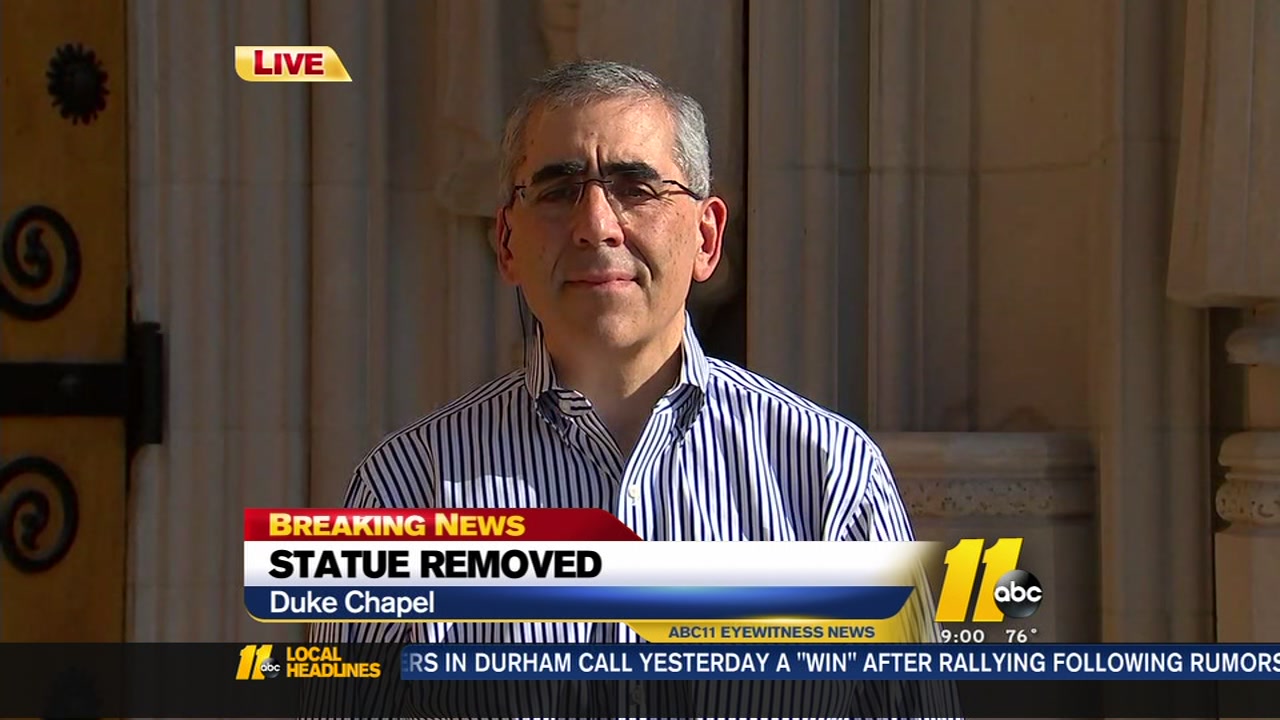 ABC11 interviews Duke University about the removal