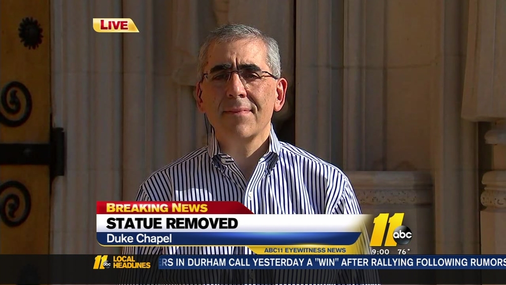 ABC11 interviews Duke University about the removal