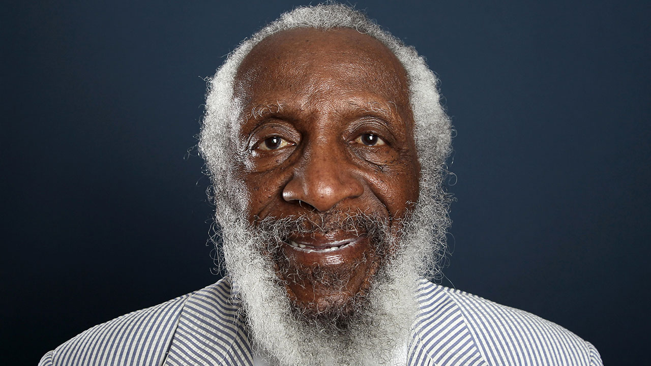 Dick Gregory, seen in 2012.