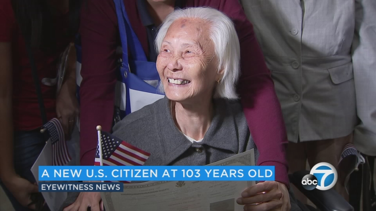 103-year-old Cambodian woman becomes US citizen in Los Angeles - ABC7