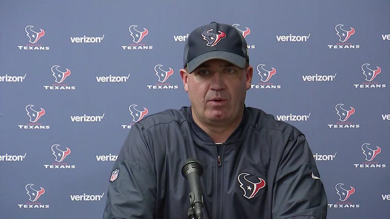 Bill O'Brien talks to the media after the Texans defeat to the Saints