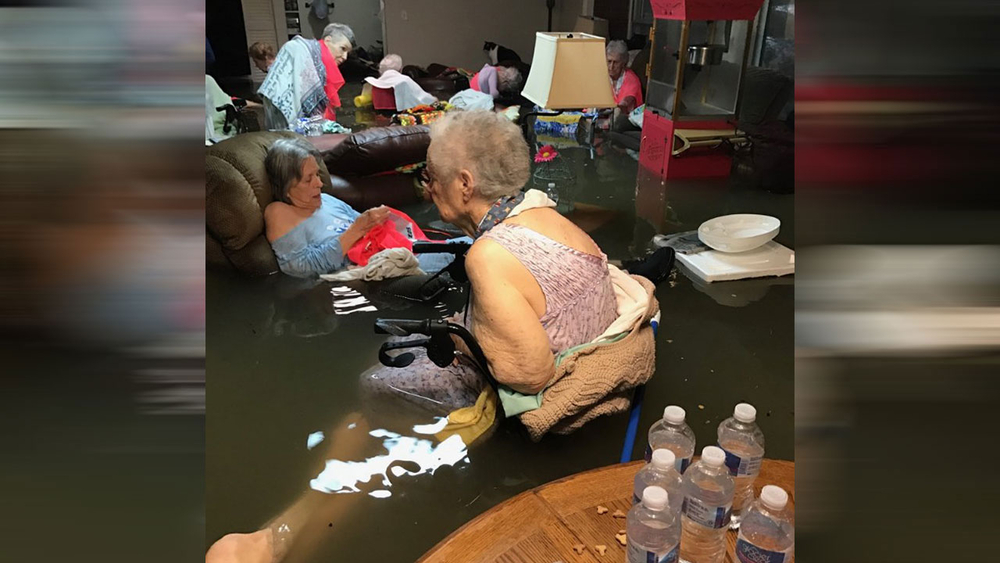 Viral photo of residents in waist deep water in Dickinson nursing home