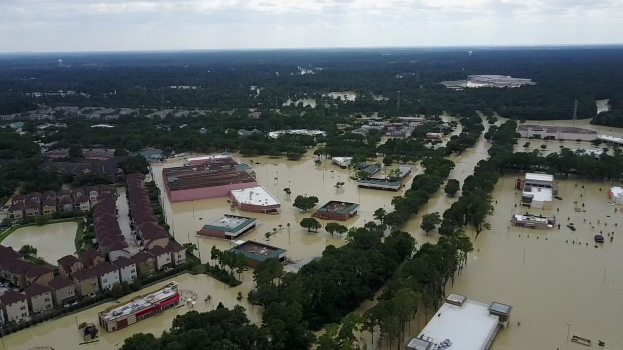 Drone captures video of high water in Kingwood