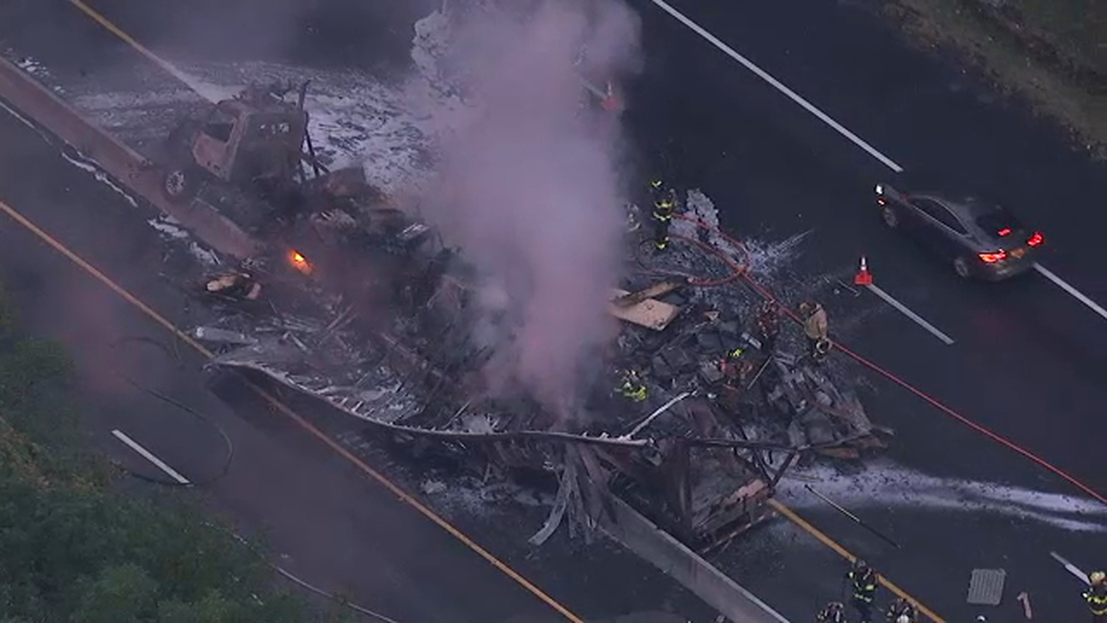 Truck fire, debris spill in Berkeley Heights, New Jersey causes major