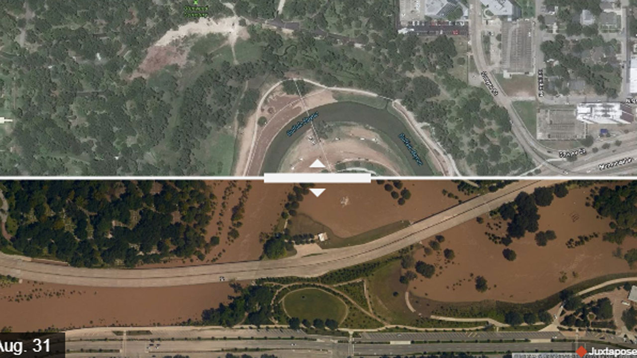 Aerial tour of devestating floodng in Houston area