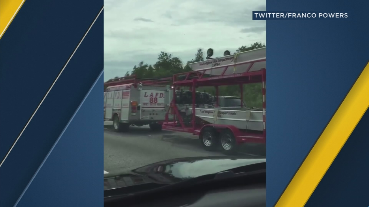 Video shows LAFD rescue team in Florida