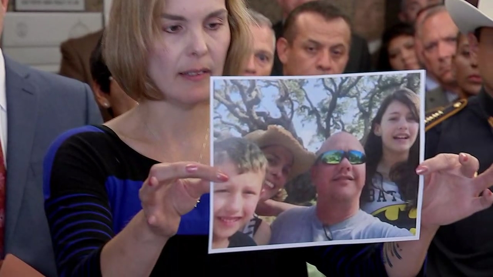 Dep. Goforth's widow address the media after guilty plea