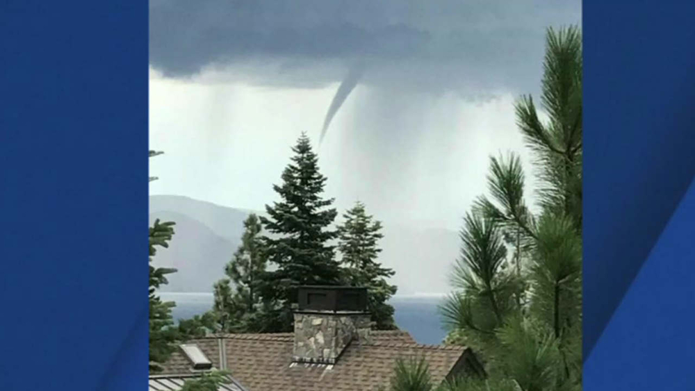 Water spout spotted over Lake Tahoe