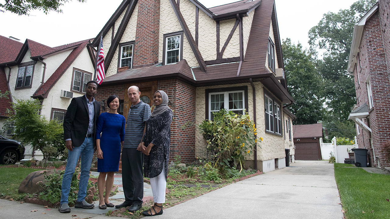 Trump's childhood home becomes showcase for refugees