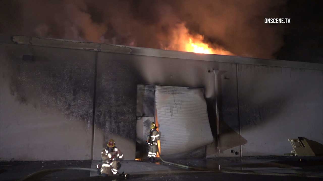 Fire rips through commercial structure in Santa Ana