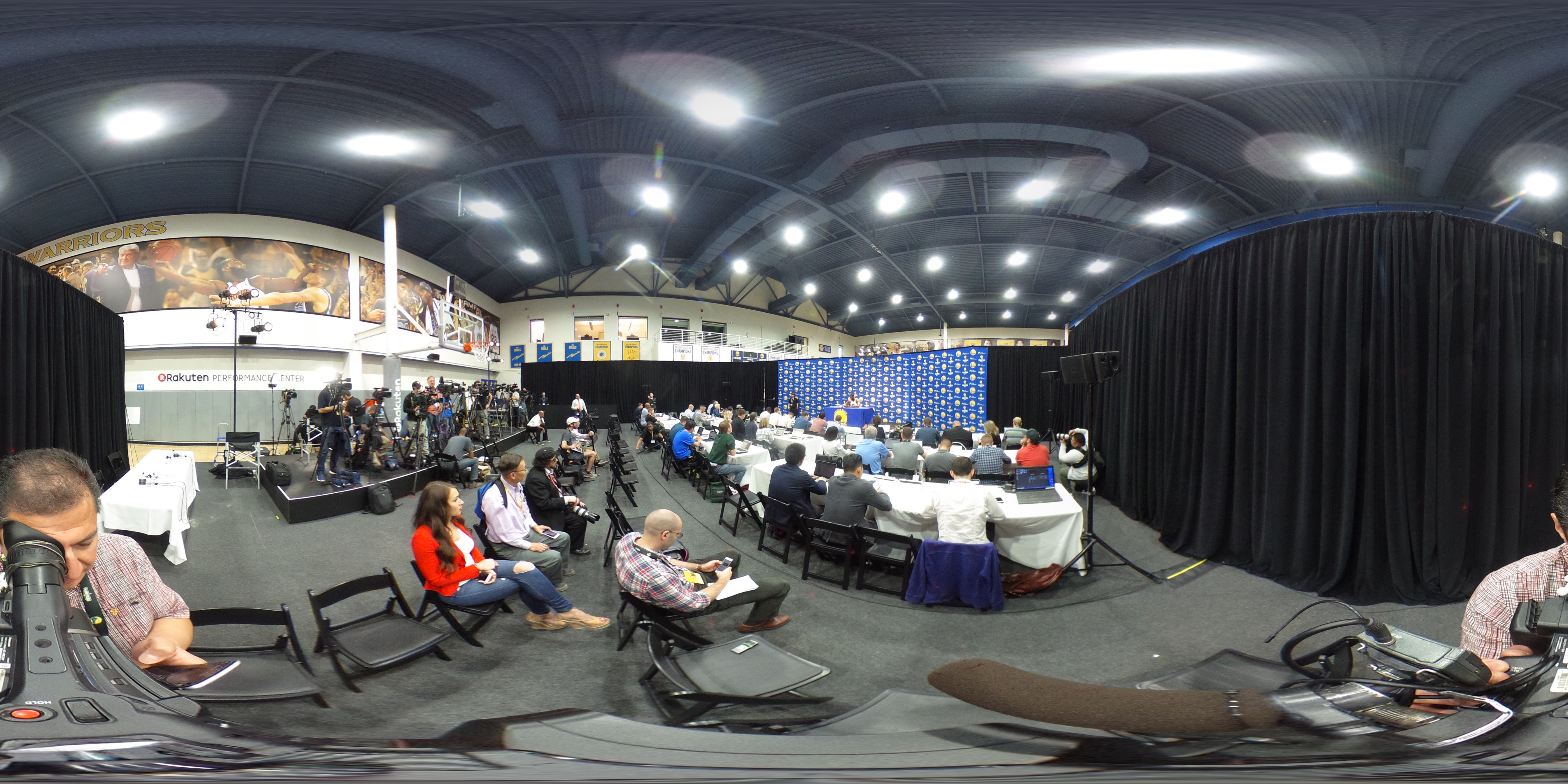 Here's a 360 view of Warriors Media Day on Friday, Sept. 22, 2017 in Oakland, Calif.