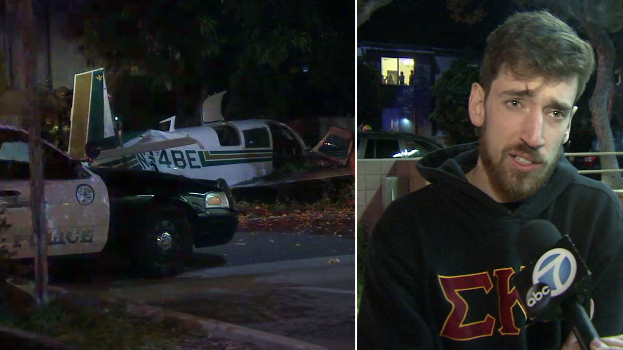 Plane crash-lands on Glendale street; 2 onboard unharmed