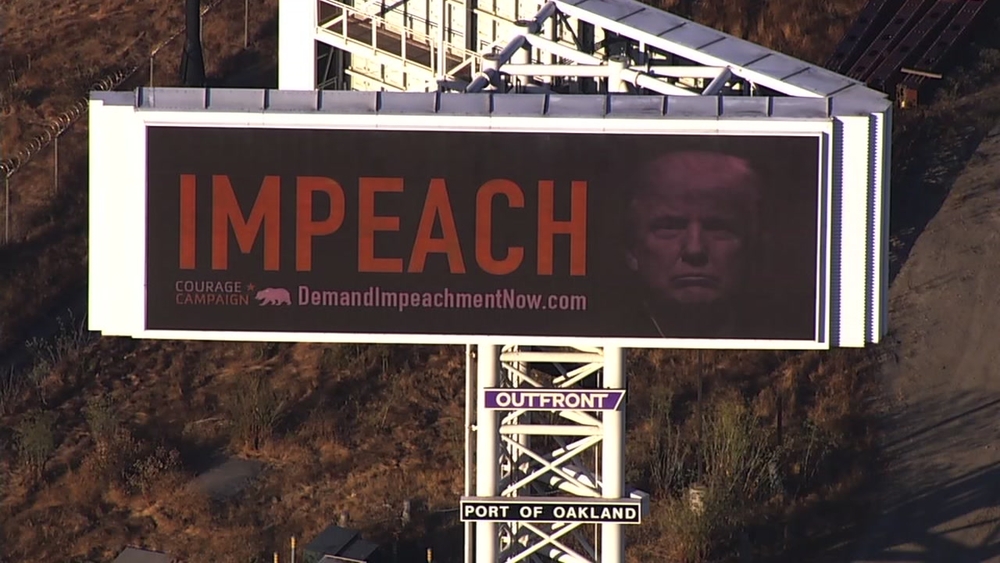 Impeach President Trump billboard spotted near Bay Bridge