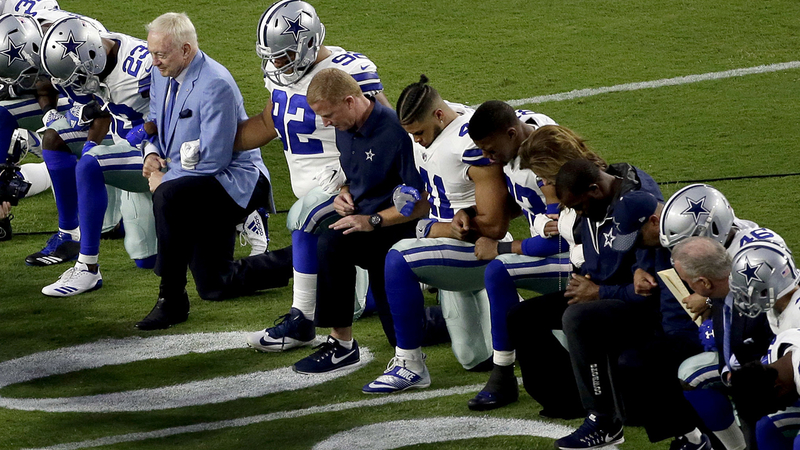 Jerry Jones Cowboys Take A Knee Before National Anthem ABC13 Houston