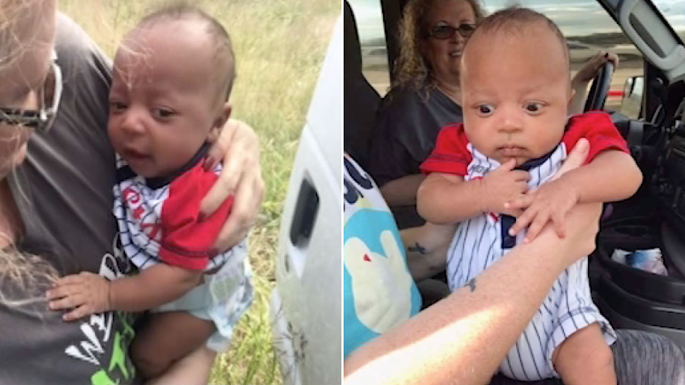 Baby found in car seat on side of highway with cash