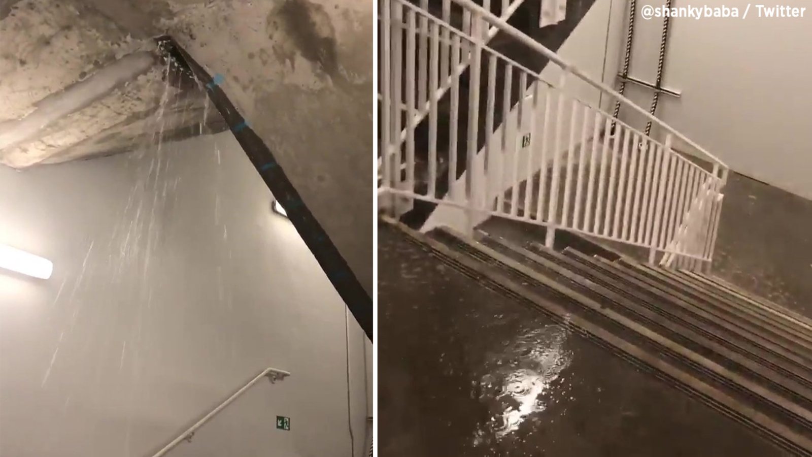 Water Gushes Through One World Trade Center Traps People In