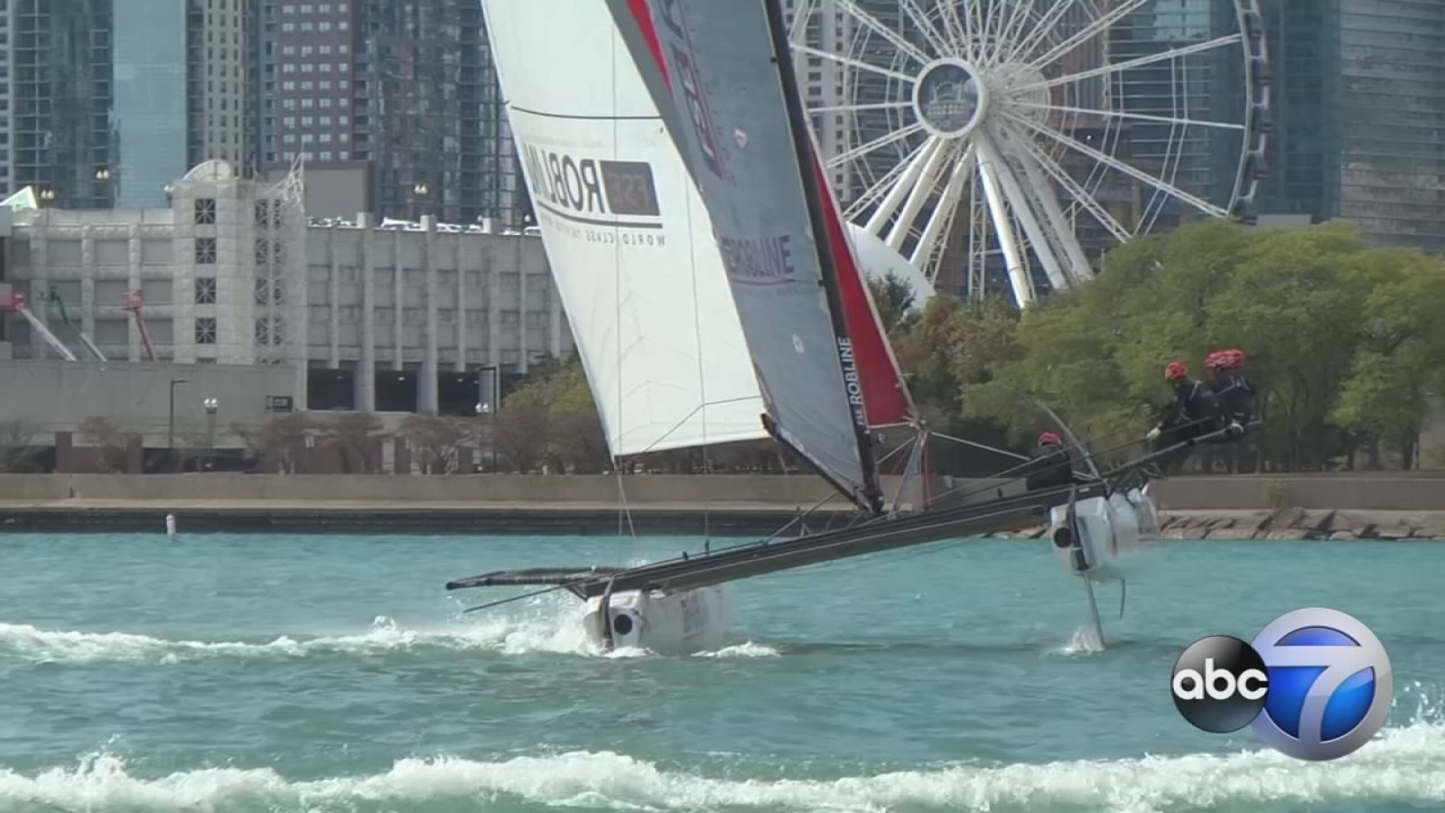 Nautical Rope Racing High-speed sail boats race along Navy Pier - ABC7 Chicago
