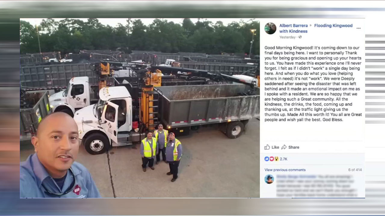 San Antonio garbage men go viral for Harvey post 