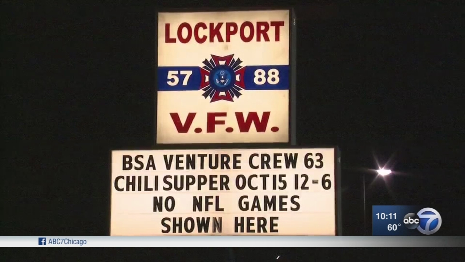 Lockport VFW refuses to show NFL games in wake of kneeling protests