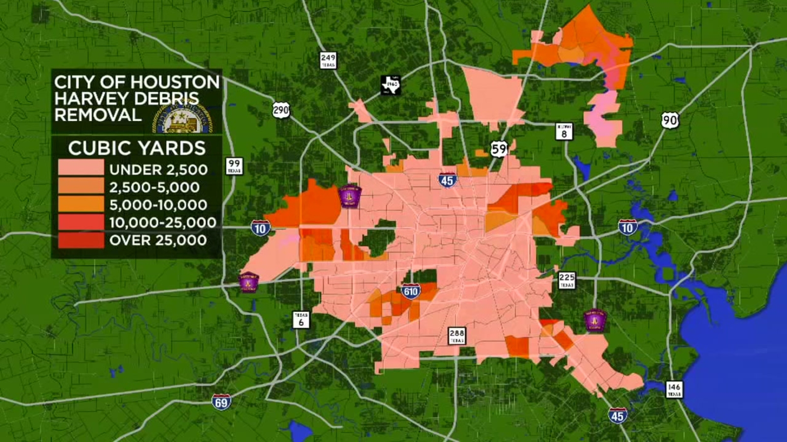First look at maps of the debris removal progress in Houston ABC13