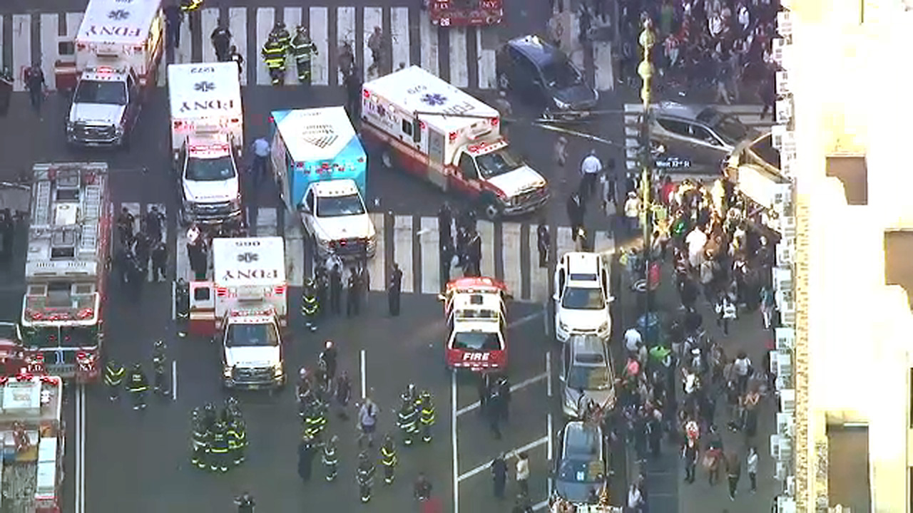 3 pedestrians struck by van with stuck floor mat in Midtown