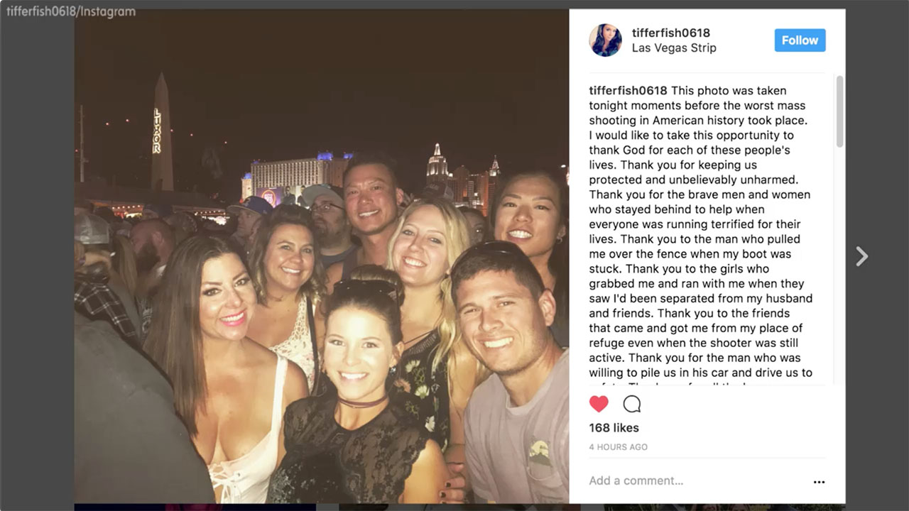 Vegas mass shooting survivor shares words of thanks