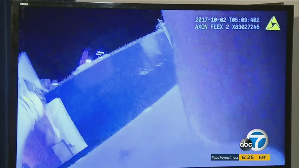 Las Vegas police bodycam footage shows officers' response amid gunfire