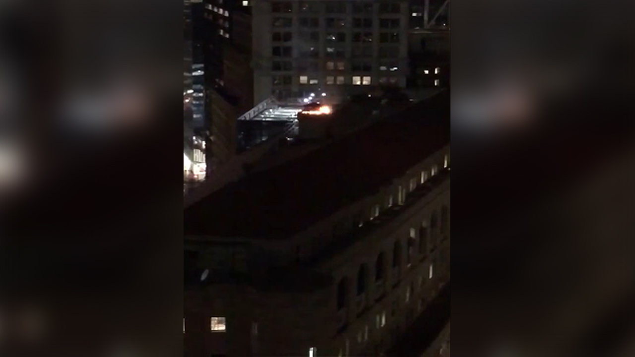 Fire breaks out on roof Federal Reserve Bank