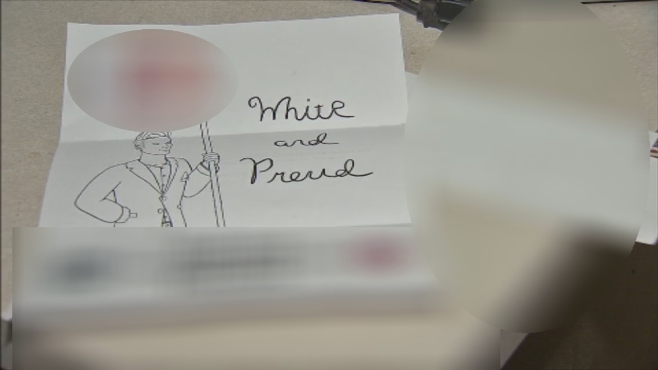 Local residents concerned after receiving hate-filled flyers in their mailboxes