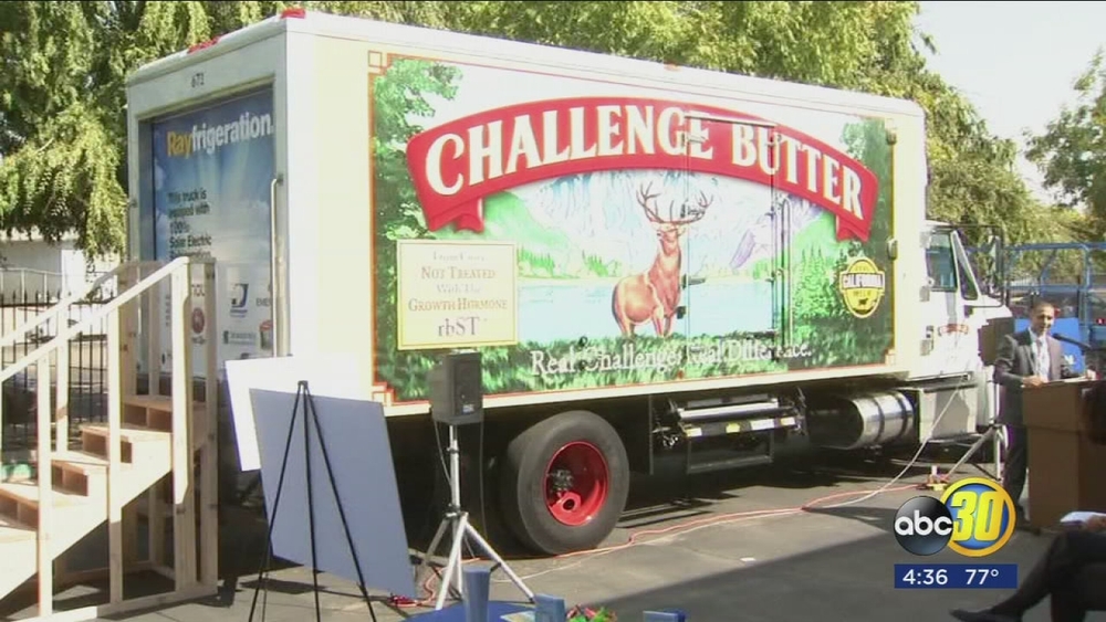 Local dairy company also seeks to clear the air while transporting products