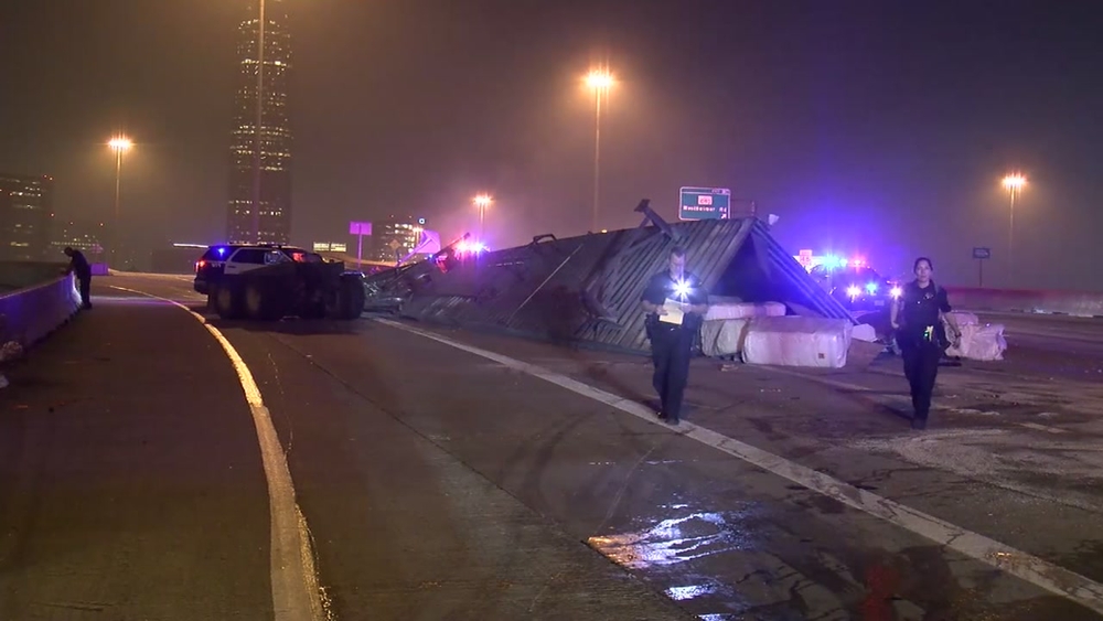 Overturned truck