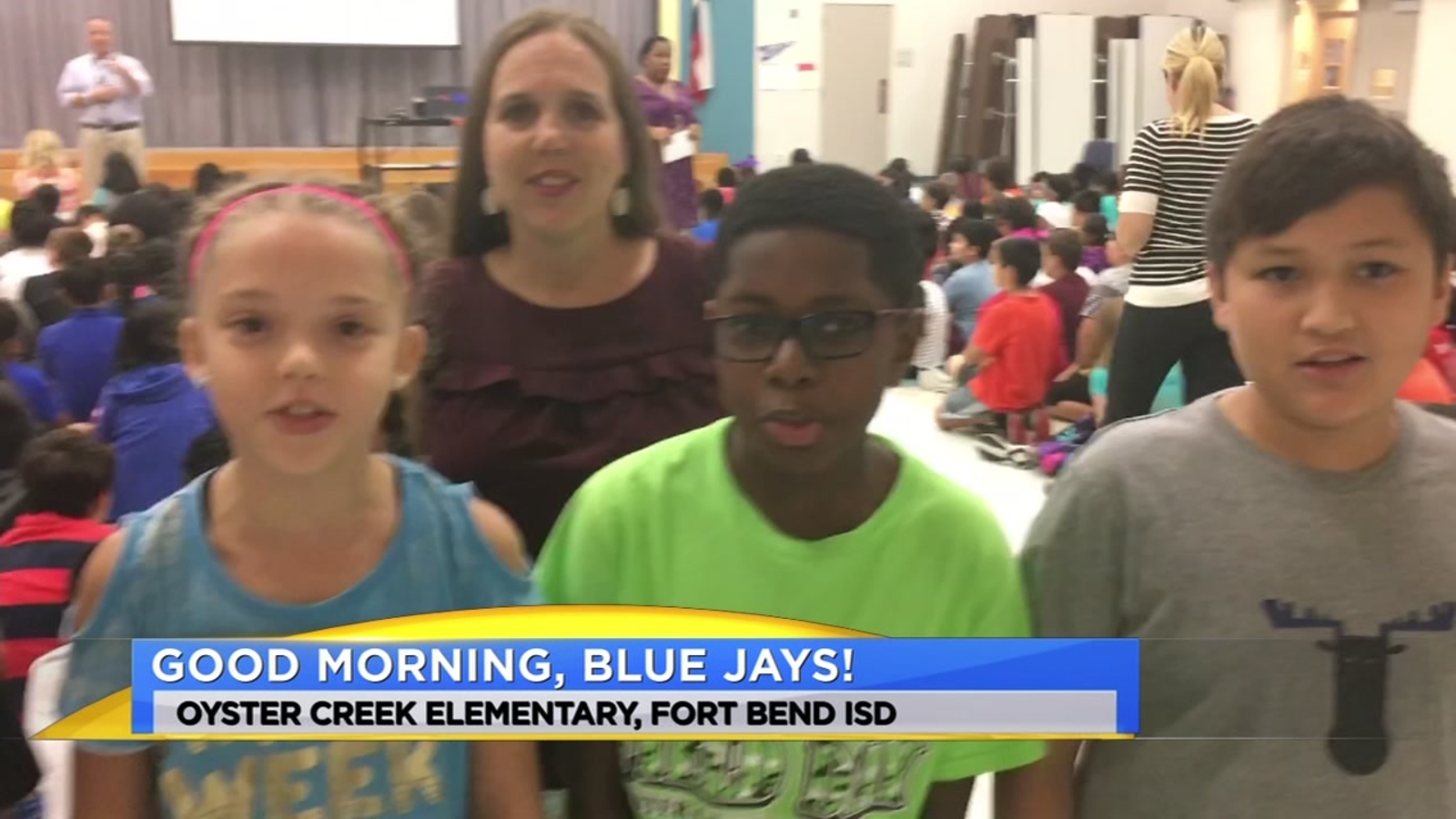 Meteorologist Travis Herzog visits Oyster Creek Elementary in Sugar