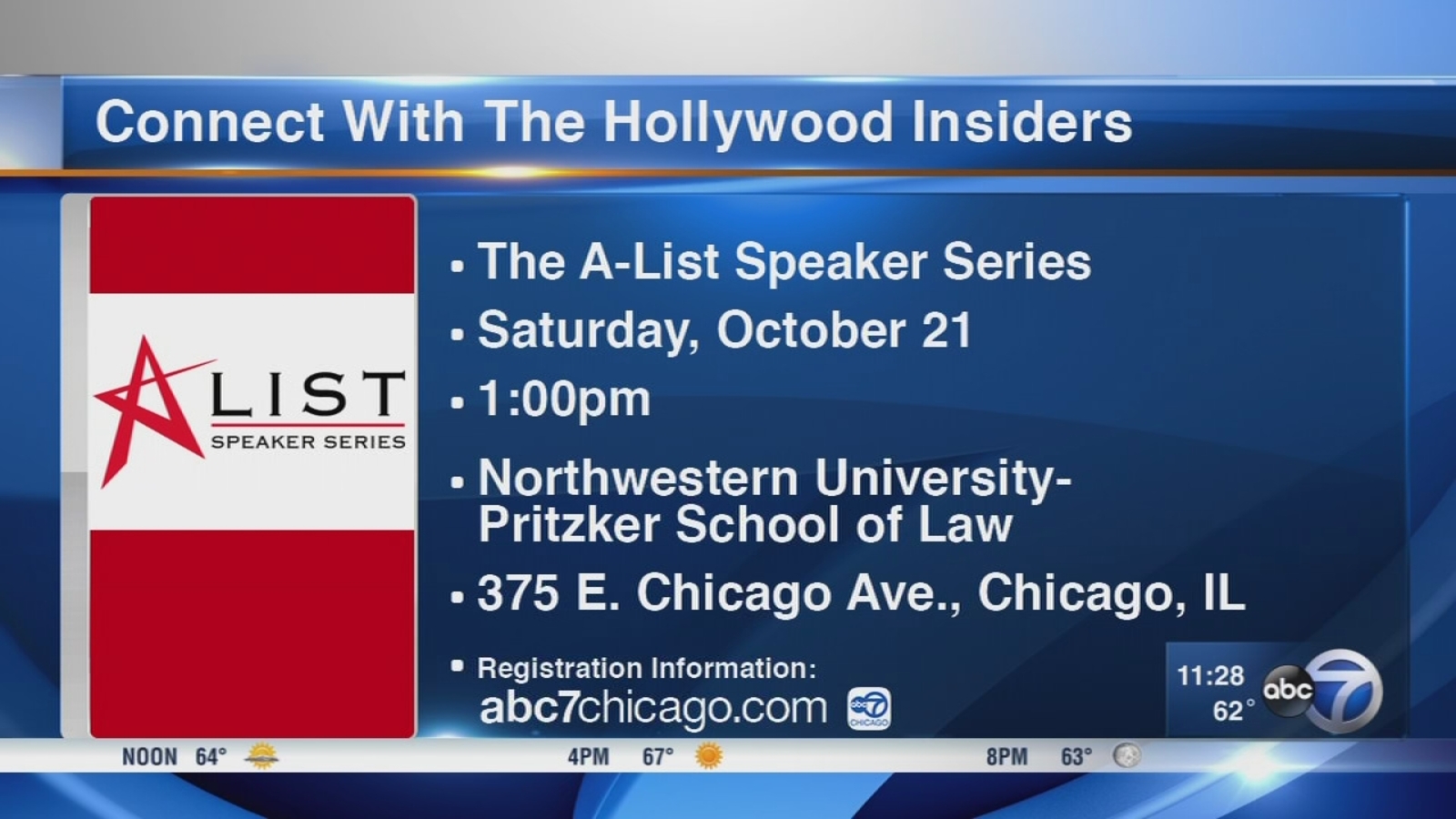 Connect with Hollywood insiders during A-List Speaker Series - ABC7 Chicago