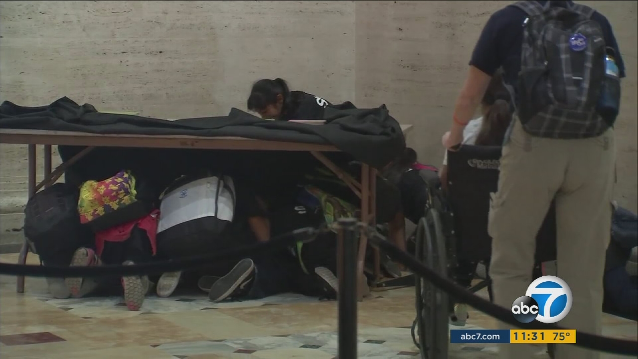 Millions of people across the state dropped, took cover and held on Thursday as part of the annual Great California ShakeOut earthquake drill.