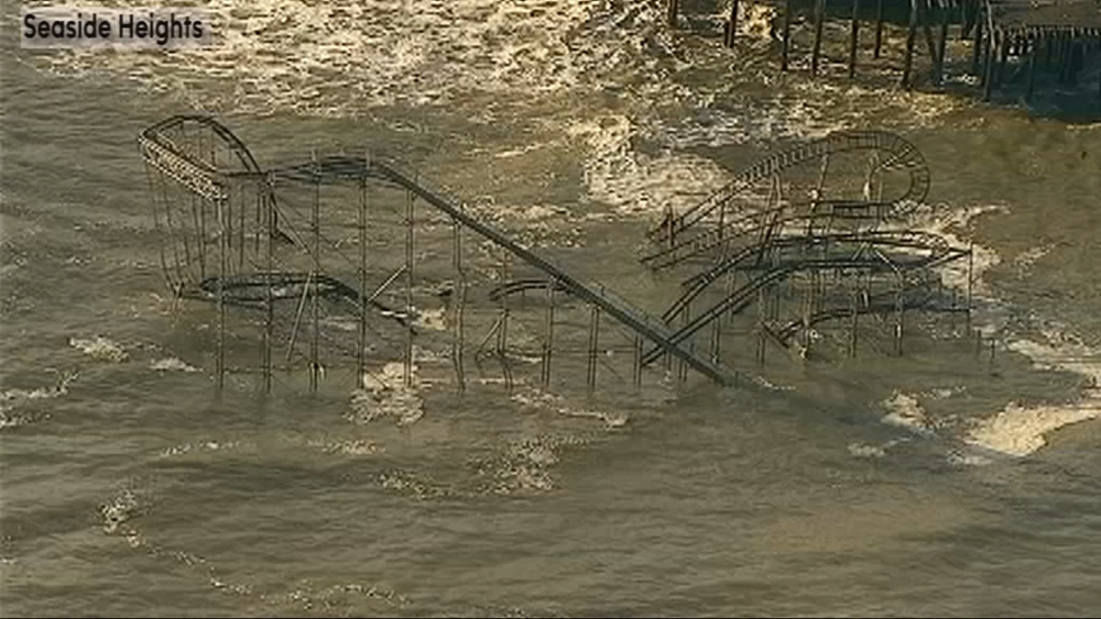 Raw video of Seaside Heights after Superstorm Sandy.